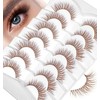 Brown False Eyelashes, ValueBargain 7 Pairs Natural Curl Brown False