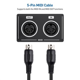 Cable Matters 2-Pack 5 Pin DIN MIDI Cable, 5 Pin MIDI Cable - 0.9m