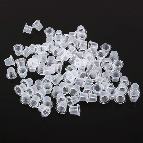 Plastic 100 Pieces Disposable Tattoo Ink Cups Tattoo Pigment Cups Tattoo Pigment Cups Tattoo Pigment Ink Cups for Professional Tattooers That Hold Pigment