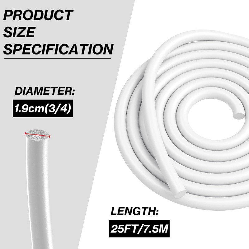 25FT Backer Rod 3/4 Inch Diameter Rubber Caulk Concrete Expansion