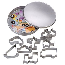 Efco Cookie Transport Cutters, Metal, Silver, 15 cm/6-7 cm, Pack of 9