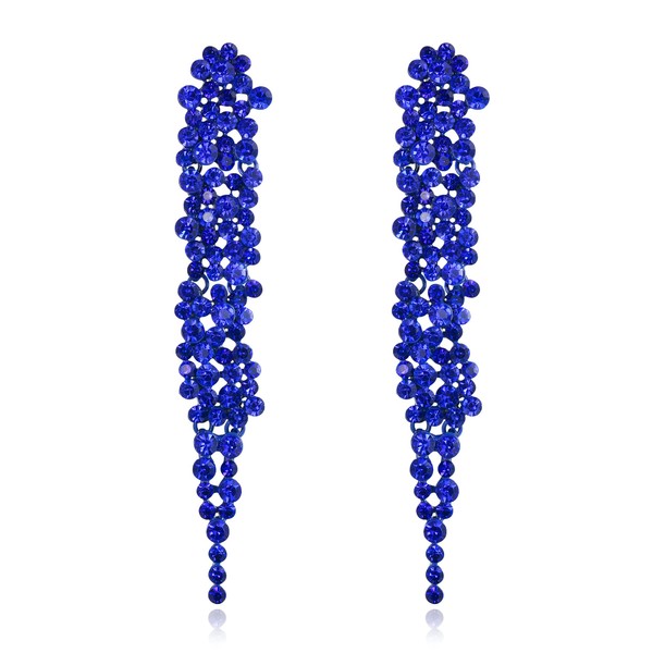 EVER FAITH Austrian Crystal Art Deco Statement Earring, Banquet Prom