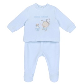 Chicco, Baby Set, Wrap Jacket and Rompers Set in Soft Nicki, Baby Clothing - 24 Months, Designed in Italy, lightblue