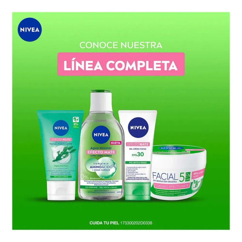 Gel Nivea Limpiador Facial Purificante Efecto Mate 150 Ml