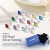 Suplight September Birthstone Earrings 925 Sterling Silver Blue Sapphire Stud