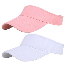 Kids Visor Sun Hat Adjustable Athletic Sports Hat 6 to 12 Years Old, Pink+white, 2-6 Years