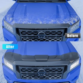 Dattumar Hood Protector Compatible with 2022-2025 2026 Nissan Frontier Hood Shield ABS Hood Deflector Hood Guard 3pcs for 2024 Frontier Accessories (Glossy Carbon)