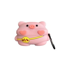 Lovely Cute Silicone Pink Pig Case with Keychain for Beats Studio Buds Cover Case for Women Girls Men Boy for Beats Studio Buds