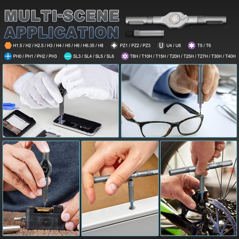 42 in 1 Magnetic Screwdriver Set, Multi Bit Magnetic Ratcheting