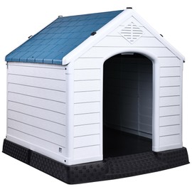 Elevon Plastic Dog House, Insulated Doghouse Puppy Shelter, Water Resistant Easy Assembly Sturdy Dog Kennel with Elevated Floor and Air Vents, Ventilate for Small to Large Sized Dogs (41-Inch)