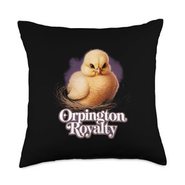 Baby Chicks of Breeds Silkie Leghorn Unique Art Farmer Throw Pillow