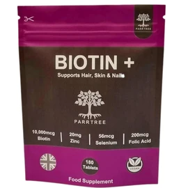 Biotin + Hair Growth Food Supplement - Enhanced with Zinc Selenium & Folic Acid - 180 Tab;ETS - Biotin 10,000 mcg - Vegan Hair Nails Skin Vitamins for Women & Men - UK Made