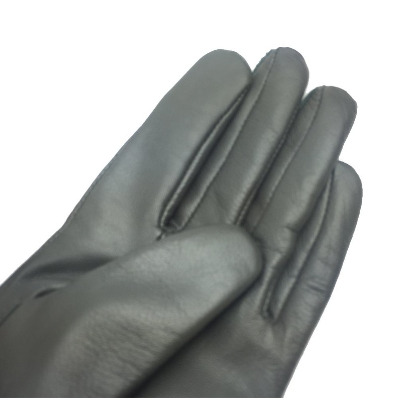 Sandy Ting Winter Women's Lambskin Leather Gloves with Fox Fur