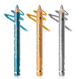 Boobeen 3Pcs Cream Eyeshadow Pencil, Glitzer Eyeshadow Crayon Stick Wasserdicht Lidschatten Aufheller Stift, Long Lasting Shimmer Eyeshadow Makeup Sparkling