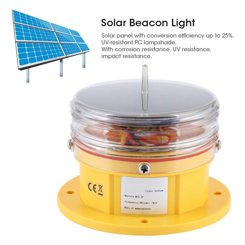 AYNEFY Ship Beacon Light，Boat Flashing Light Solar Power Sidelight IP68