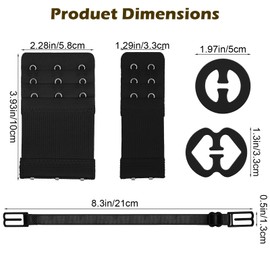 18Pcs Clear Bra Straps with Bra Clips, Soft Clear Strap 6 Bras Extenders, 6 Adjustable Non-Slip Bras Replacement Shoulder Straps, Six Elastic Strap for Full Cup Size, Conceal Cleavage Control