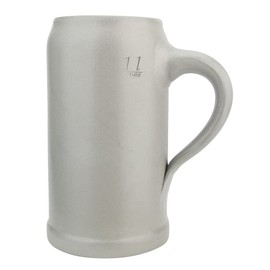 GermanSteins Salt Glaze German Stoneware Beer Mug 1.0 Liter | Made in Germany Gray