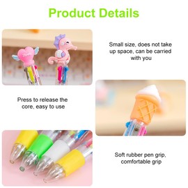 BAOSROY Mini Ballpoint Pen 4 Colours, 10 Pieces Ballpoint Pens, Multicoloured, Pen Gift Children's Parties, Birthdays, Christmas, Multicoloured Pens, Retractable Ballpoint Pens, Colour-Changing Pens,