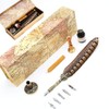 GC QUILL Antique Quill Pen Unique Half-Patterned Feather Pen Set