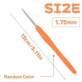 1.75 mm Crochet Hook, Ergonomic Handle for Arthritic Hands, Extra Long  Knitting Needles for Beginners and Crocheting Yarn (1.75 mm)