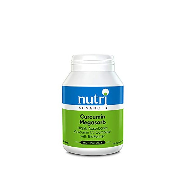 Nutri Advanced - Curcumin Megasorb - Highly Bioavailable Curcumin + Black Pepper Extract - 120 Tablets