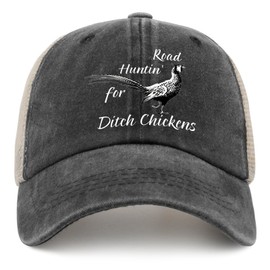 Generic Road Hunting for Ditch Chickens Hat for Womens Fashionable Hunting Cycling Cap Women AllBlack Ball Cap Trendy Unique Gifts for Graphic Designer