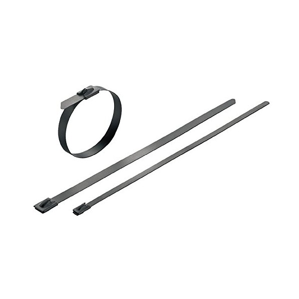 Wide Muller Cable Tie Polyester Coated Stainless Steel Type