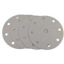 Starcke Premium 6 Inch 9 Hole Film Hook and Loop Grip Sanding Discs - White Aluminum Oxide - for Wood, Auto Body, Paint, Primer, Metal, and Plastics (50, 320 Grit)