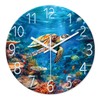 XNM Sea Turtle Glass Battery Powered Clock 14 Inch Ocean