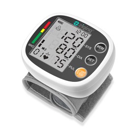Double love Wrist Blood Pressure Monitor with LCD Large Display -Adjustable Wrist Blood Pressure Cuff from 5 inches to 7.7 inches,Wrist Bp Monitor with 99x2 Reading Memory (Black)