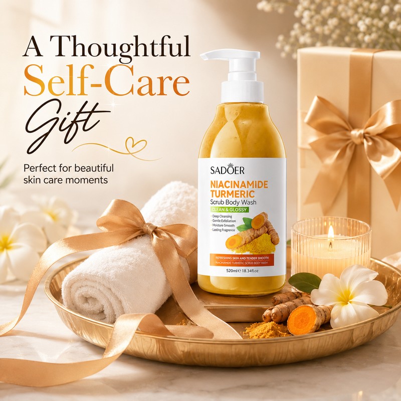 Niacinamide Turmeric Scrub Shower Gel for Body Care – 520ml