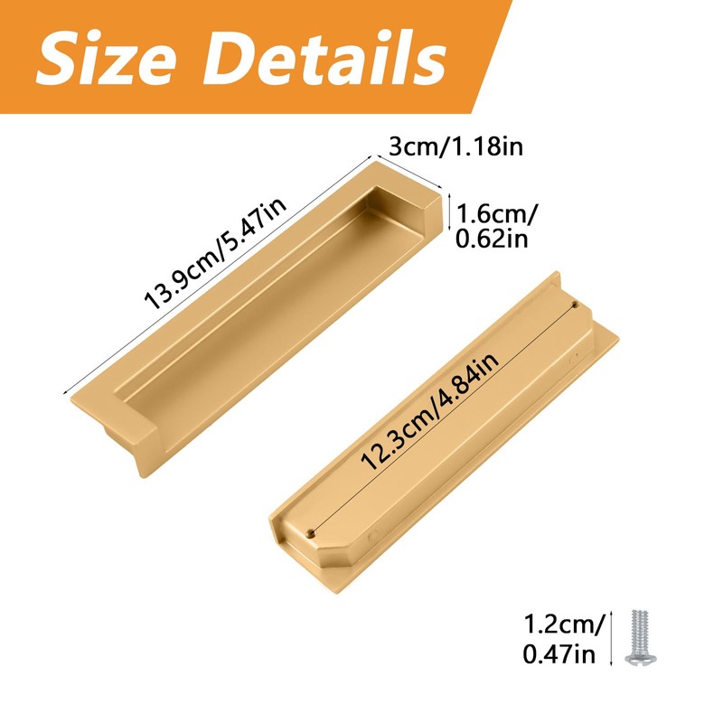 MOROBOR Tatami Hidden Door Handles, 4pcs Embedded Handle Recessed Finger