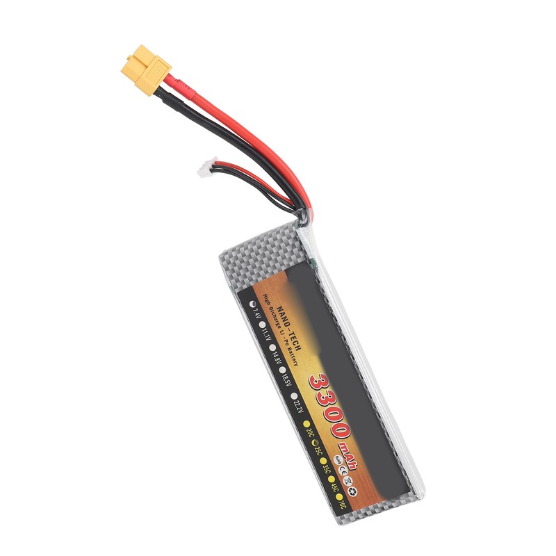 7.4V 3300mAh 25C XT60 RC Lithium Battery for 1/8 1/10