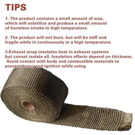 LEDAUT 2" x 25' Titanium Exhaust Header Wrap for Motorcycle Exhaust Tape with Stainless Ties