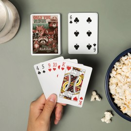 Lantern Press Alaska, Smokey Bear and Woodland Creatures, Only You Can Prevent Wildfires (52 Playing Cards, Poker Size Card Deck with Jokers)