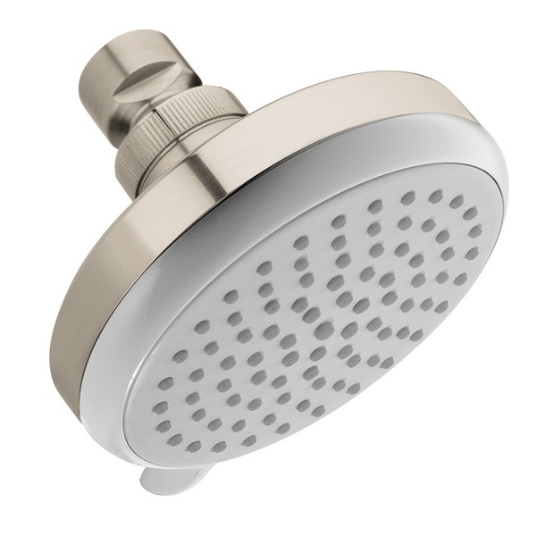 hansgrohe Croma 100 4-inch Showerhead Easy Install Modern 4-Spray Vario-Jet (spray zones of variable intensity) Easy Clean with Airpower with QuickClean in Brushed Nickel, 04331820