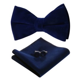 PACGOTH Pajaritas para hombre, juego cuadrado de bolsillo con caja de regalo, Marino/Flor Niño, Medium