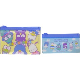 FRIEND サンリオ ハピダンブイ フラットビニールスライダー スモールケースポーチ 11.2×2.25インチ 12×8cm 2個セット アクセサリー カード 多目的ケース バッグ (サンリオキャラクターズ)