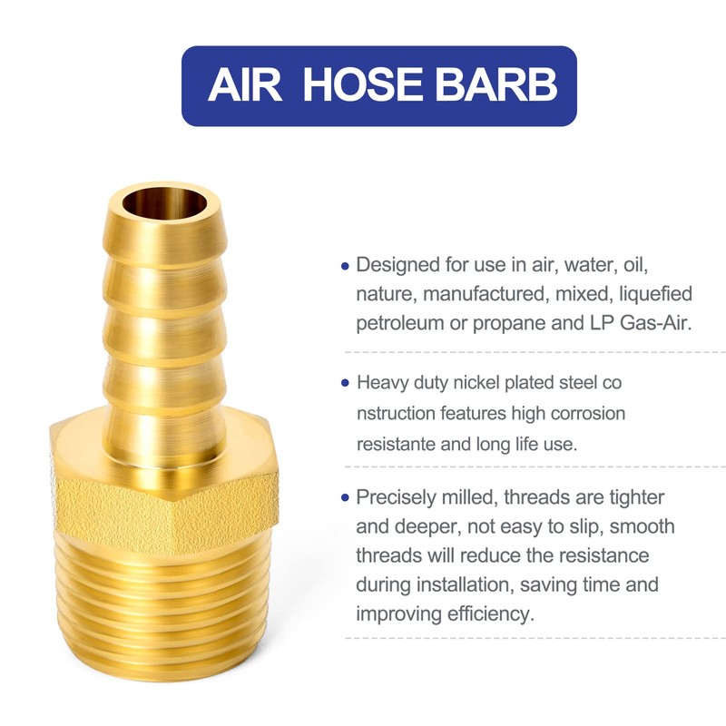 ERGAOBOY Pack of 10 8 mm OD Barb to 1/2