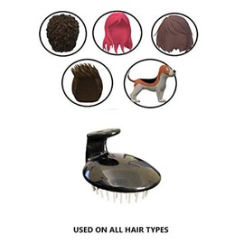 G.B.S Hair Scalp Massager Shampoo Brush with Soft and Flexible Silicone Bristles, Promotes Hair Growth, Improves Circulation, Pack of 6, Black