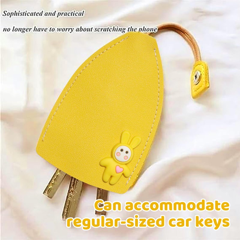 Mezrkuwr Pack of 4 Leather Key Chains, Retractable Key Bag