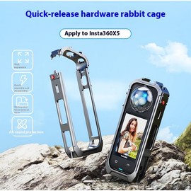Insta 360 X5 Action Camera Cage Aluminum Alloy Frame Anti-Slip Camera Fixed Protection Accessory for Insta 360 X5