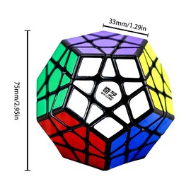 Megaminx Speed Cube, Pentagonal Dodecahedron Cube Puzzle Toy (Qiheng Black)