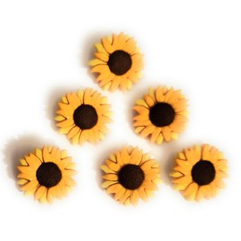 The Flowers Collection by Dress it Up Buttons and Embellishments - 6 Pieces - Sunflowers, Yellow