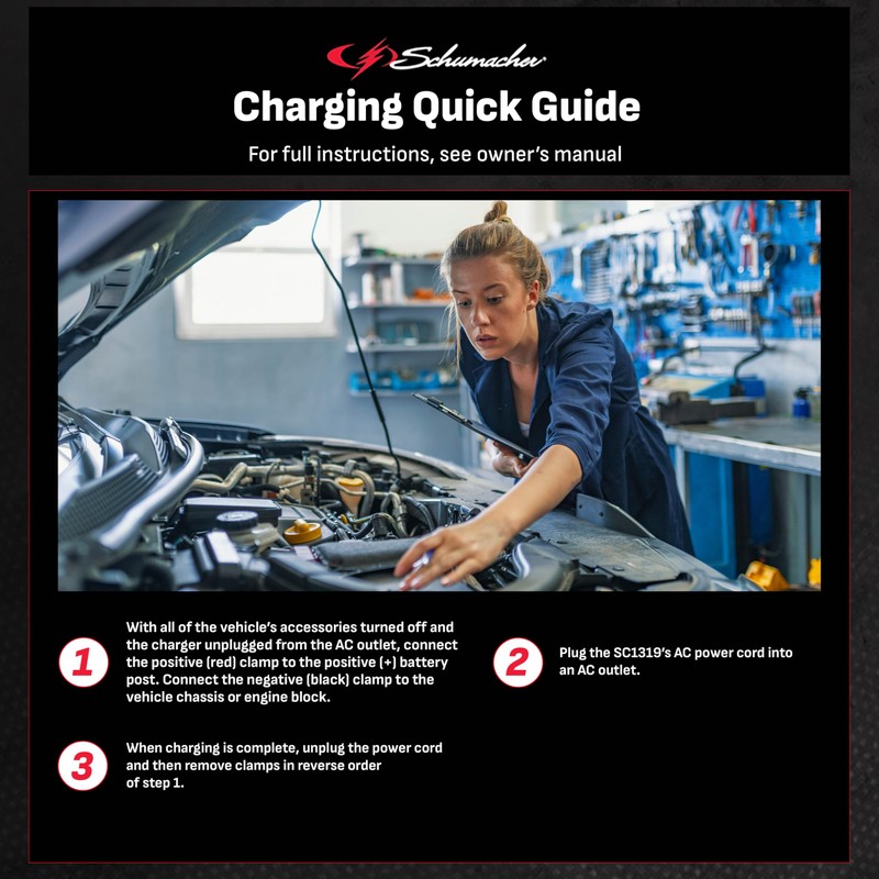 Schumacher Electric Battery Charger and Maintainer, 3-in-1, SC1319 - Fully