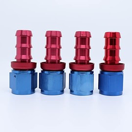 TT Racing Straight 45 90 Degree Fuel Push On Push Lock Hose End fittings 4 Fittings Kit 10-4-P (AN4-Straight)