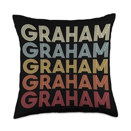 Graham Washington Graham WA Retro Vintage Text Throw Pillow