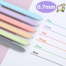 FIOVER Colorful Gel Pens - 12Pcs 0.7mm Multi-Colored Pens, Smooth Writing Coloring Pens for Journaling Note Taking, Cute Aesthetic Office School Supplies Pens(12PCS Colorful Ink)