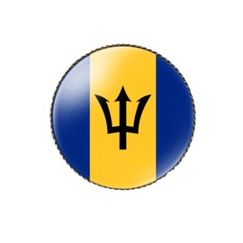 vmcoatdu Round 1 Inch Barbados Flag Pin International Travel Brooch Metal and Glass Revivalism Style Souvenir Badge for Hat Clothes Backpack (Barbados)