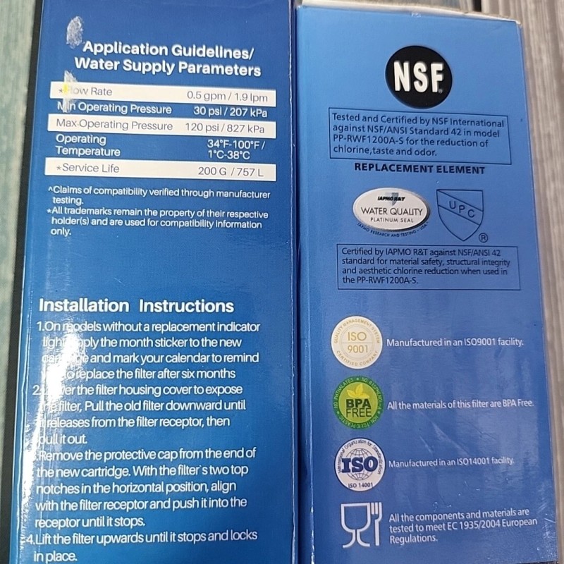 PP-RWF1200A-S PUREPLUS PP-RWF1200A Replacement Water Filter, Pack of 2 Sealed